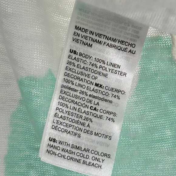 Chico's 3 Linen top shirt Confetti Pom Pom Top size XL Knit Pattern new - Picture 5 of 14